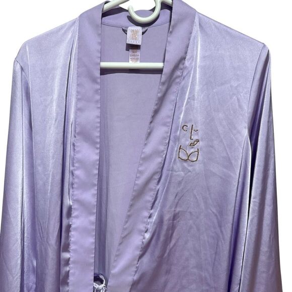CLF Limited Edition Savage X Fenty Lilac Lavender Purple Satin Robe (No Belt) - Picture 3 of 8
